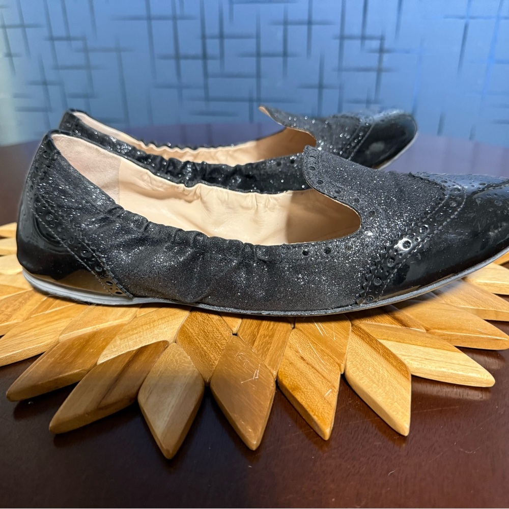 Prada Flats Linea Rossa Black sparkly sz 39 EU